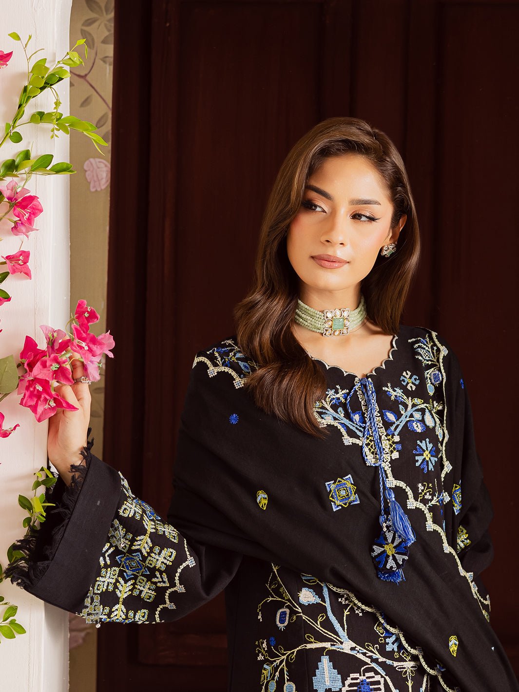 Mahnur | Nova Khaddar 25 | NK - 04 - is Black dress from Mahnur - Ladies Clothes - Maria Faisal