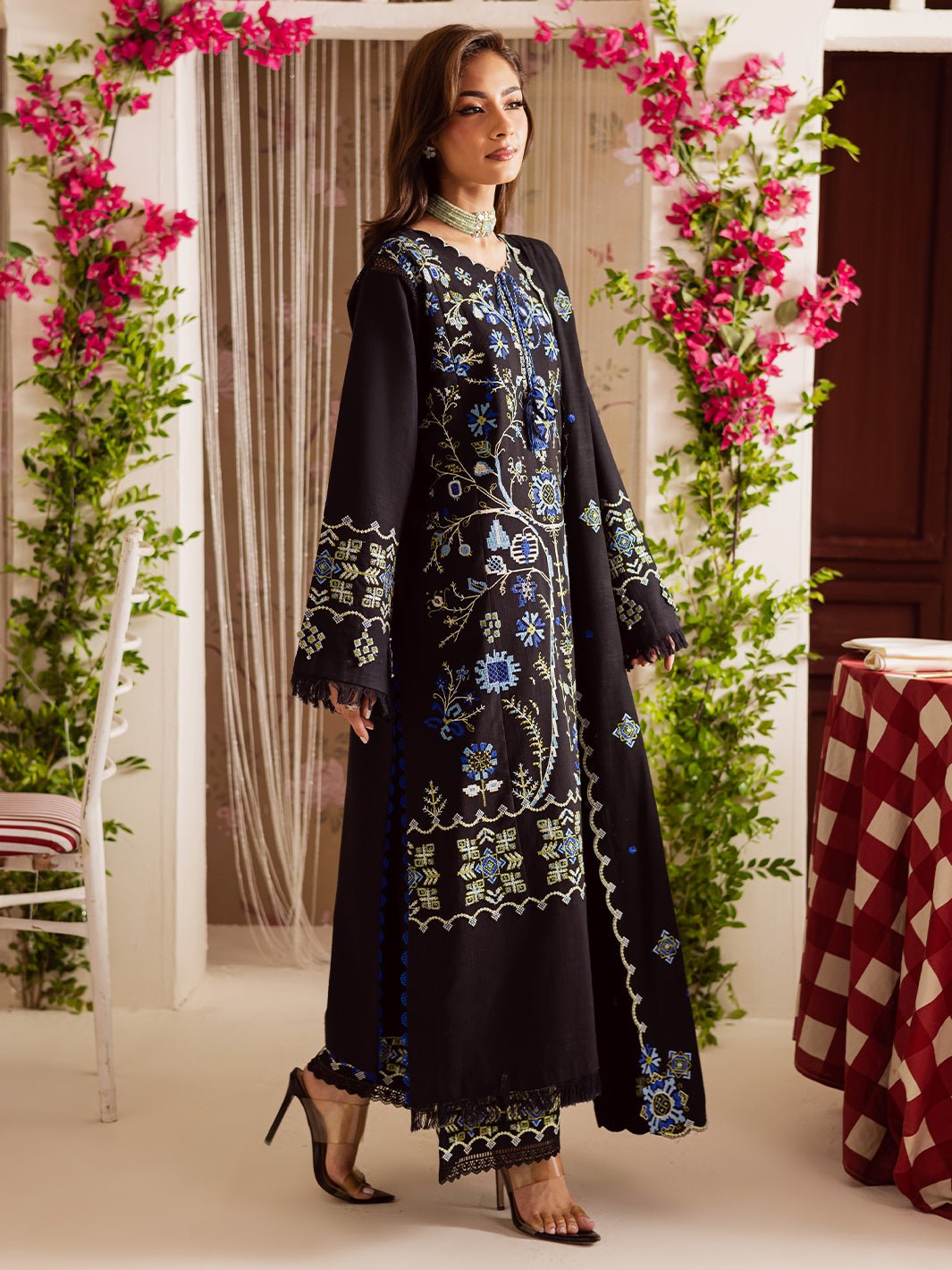 Mahnur | Nova Khaddar 25 | NK - 04 - is Black dress from Mahnur - Ladies Clothes - Maria Faisal
