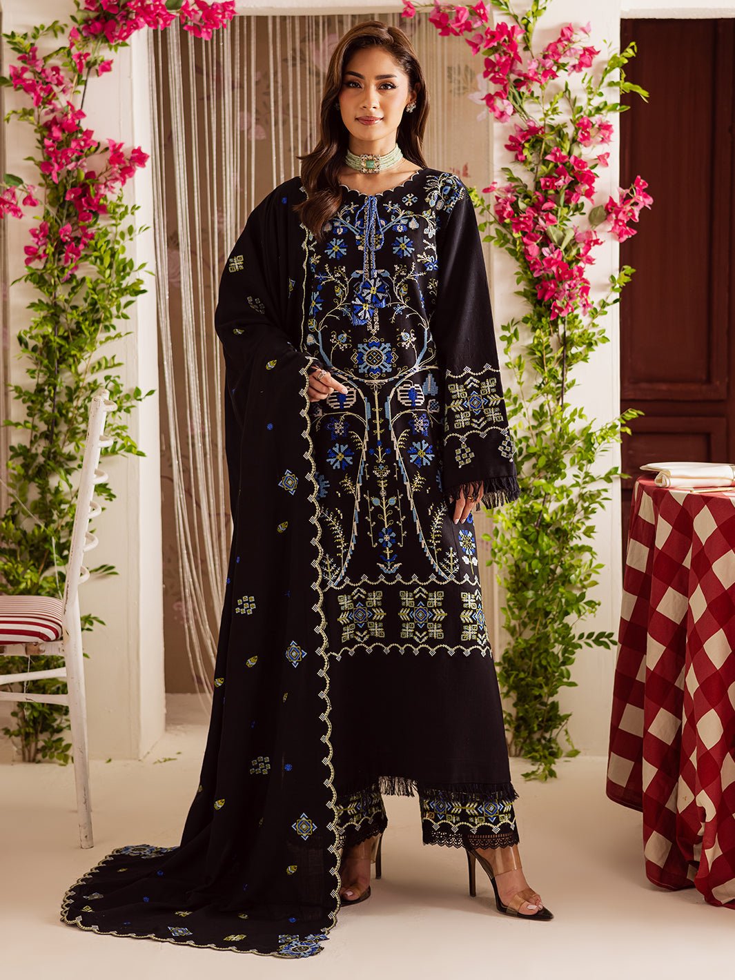 Mahnur | Nova Khaddar 25 | NK - 04 - is Black dress from Mahnur - Ladies Clothes - Maria Faisal