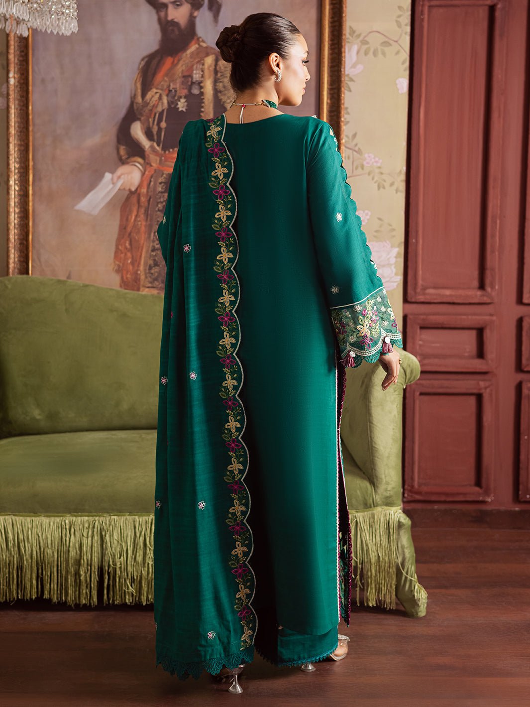 Mahnur | Nova Khaddar 25 | NK - 09 - is Emerald Green dress from Mahnur - Ladies Clothes - Maria Faisal