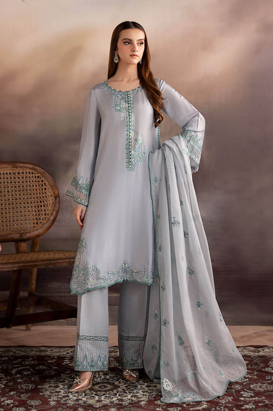 Maria B | Pre fall Dresses | MBS - W25 - 07 L - is Blue dress from Maria B - Ladies Clothes - Maria Faisal
