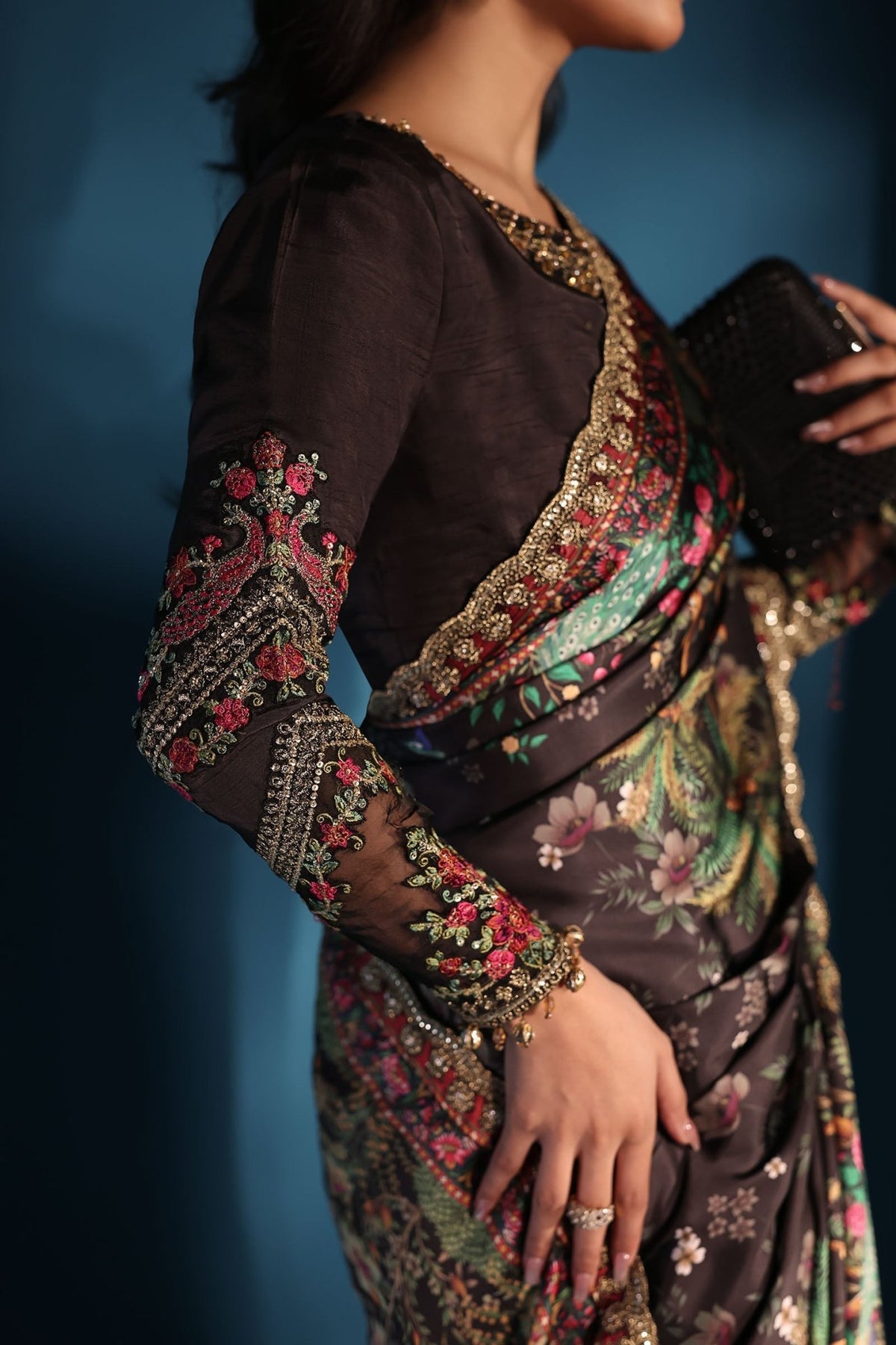 Maria B | Pre fall Dresses | MPS - W25 - 01 C - is Black dress from Maria B - Ladies Clothes - Maria Faisal