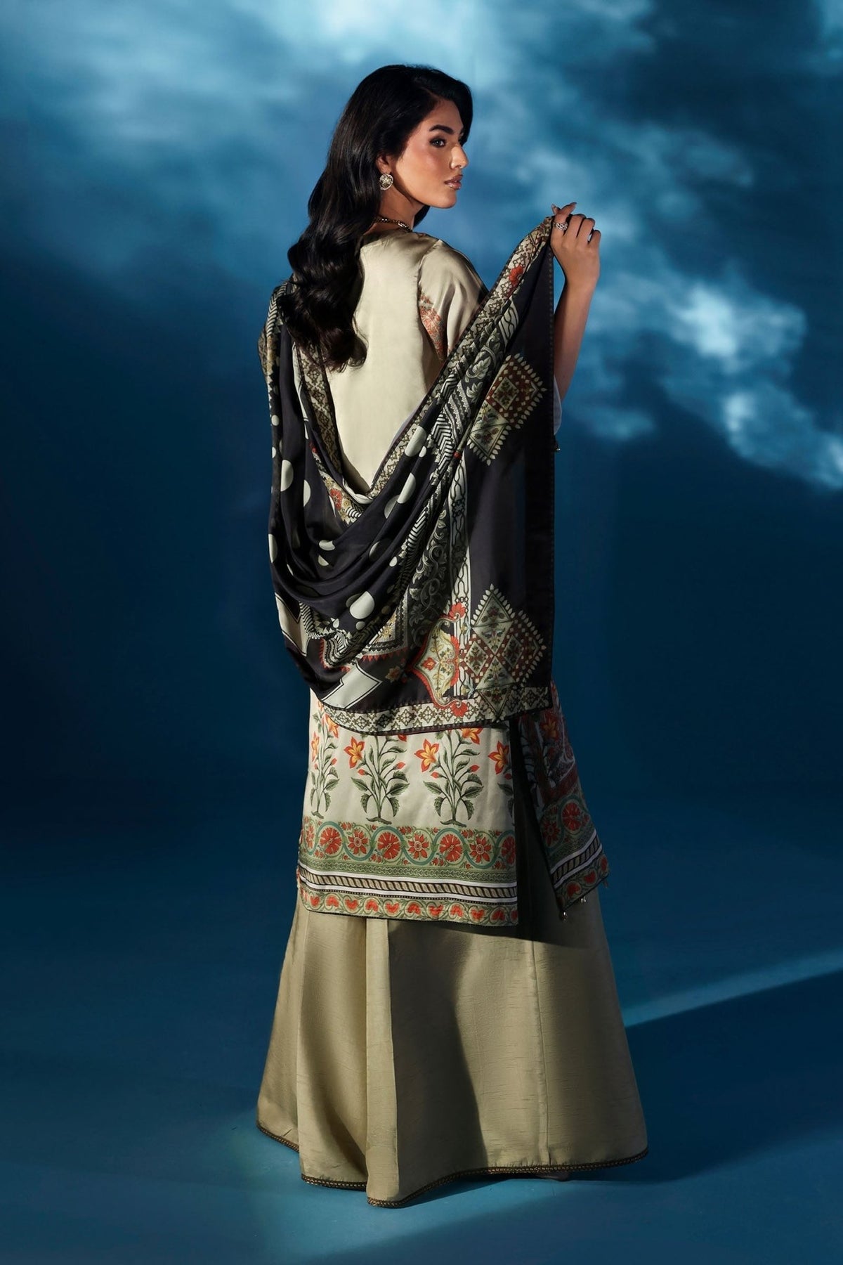 Maria B | Pre fall Dresses | MPS - W25 - 05 S - is Skin dress from Maria B - Ladies Clothes - Maria Faisal