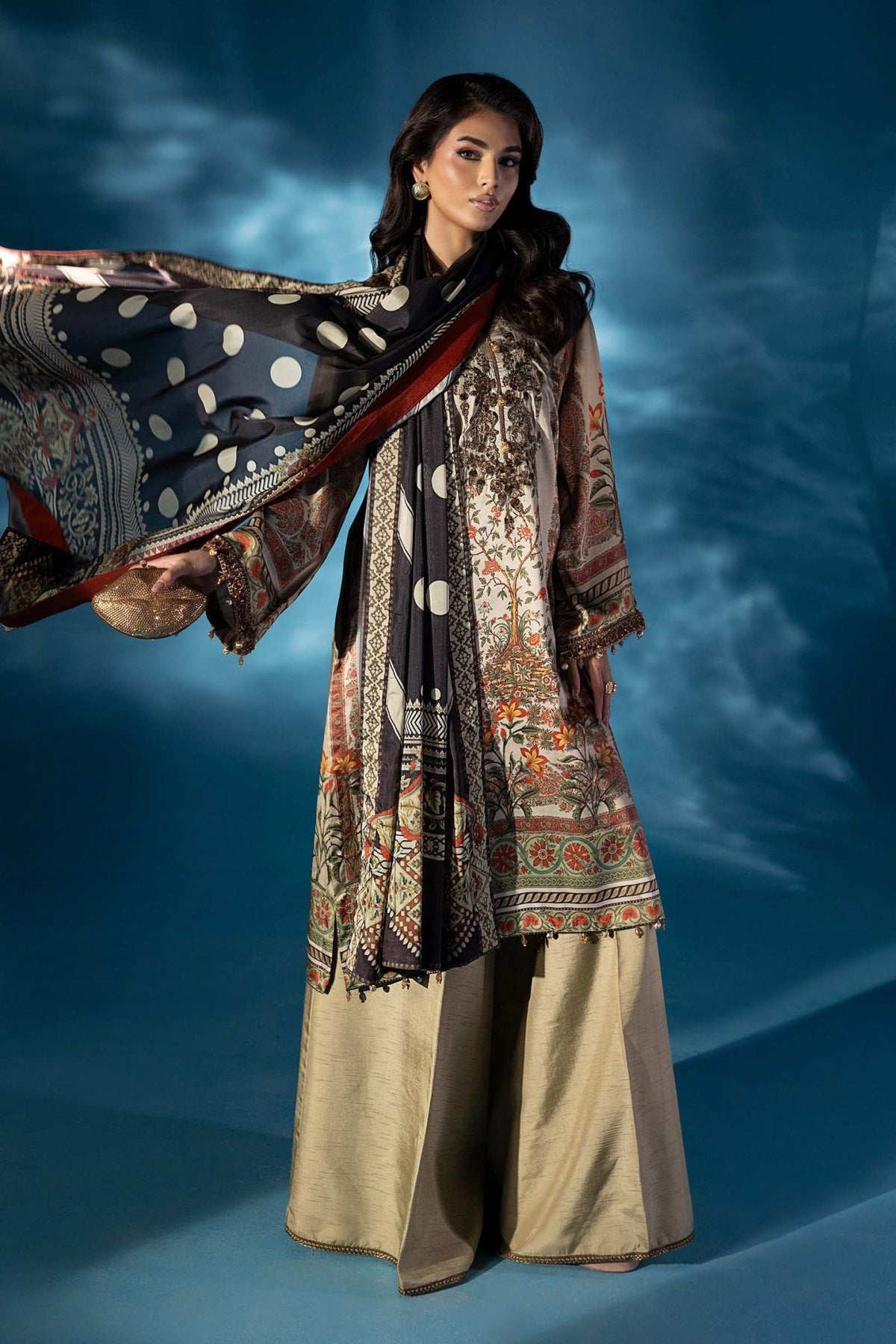 Maria B | Pre fall Dresses | MPS - W25 - 05 S - is Skin dress from Maria B - Ladies Clothes - Maria Faisal