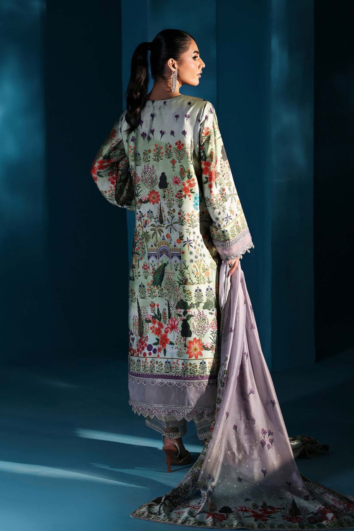 Maria B | Pre fall Dresses | MPS - W25 - 06 G - is Green dress from Maria B - Ladies Clothes - Maria Faisal