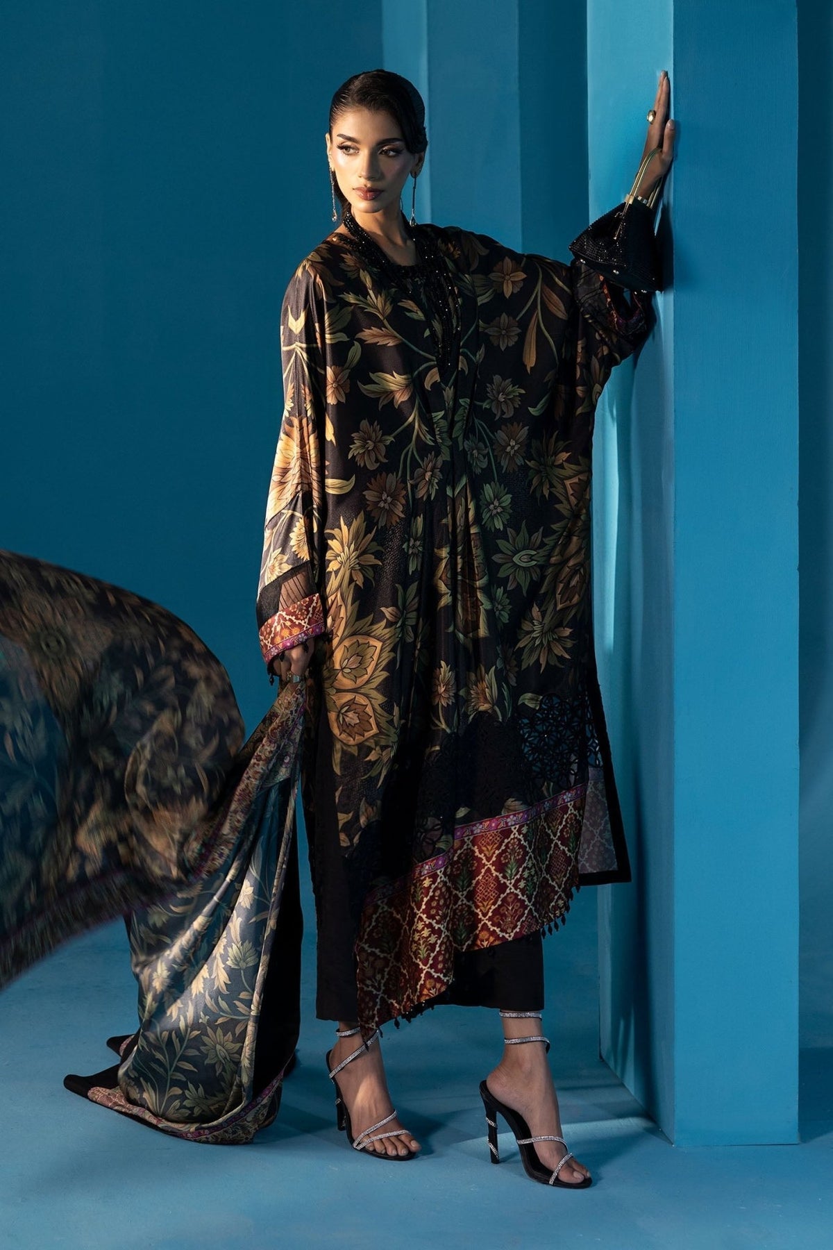 Maria B | Pre fall Dresses | MPS - W25 - 07 B - is Black dress from Maria B - Ladies Clothes - Maria Faisal