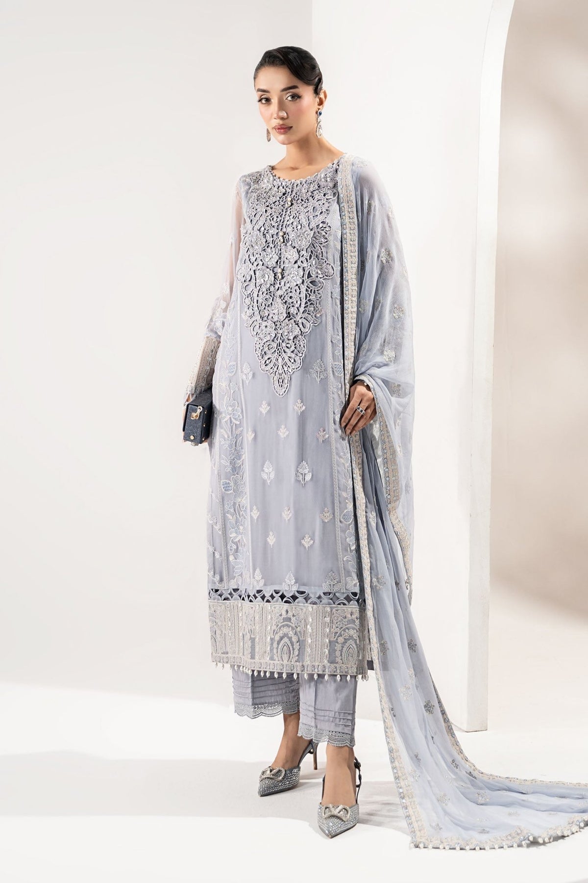 Maria B | Pre fall Dresses | SF - W25 - 47 I - is Blue dress from Maria B - Ladies Clothes - Maria Faisal