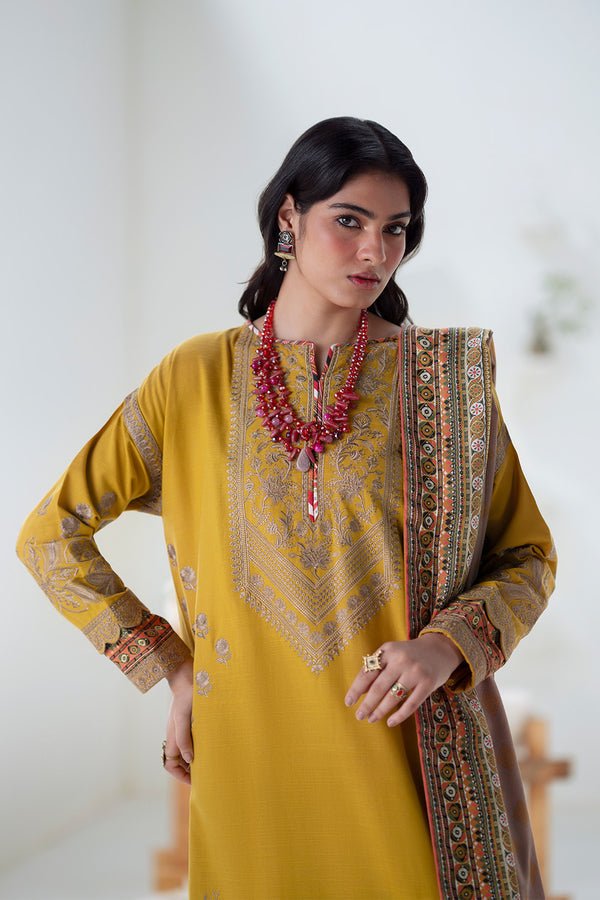 Maryum N Maria | Noore Winters 25 | 3 Piece Embroidered Khaddar APANA - FSU5671 - Casual Dress - available at Maria Faisal in UK and USA.