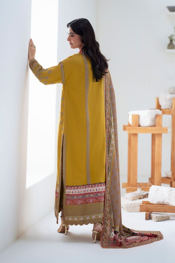 Maryum N Maria | Noore Winters 25 | 3 Piece Embroidered Khaddar APANA - FSU5671 - Casual Dress - available at Maria Faisal in UK and USA.