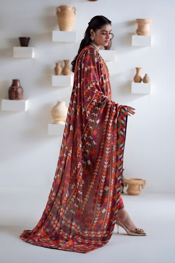 Maryum N Maria | Noore Winters 25 | 3 Piece Embroidered Khaddar BADRAI - FSU5673 - Casual Dress - available at Maria Faisal in UK and USA.