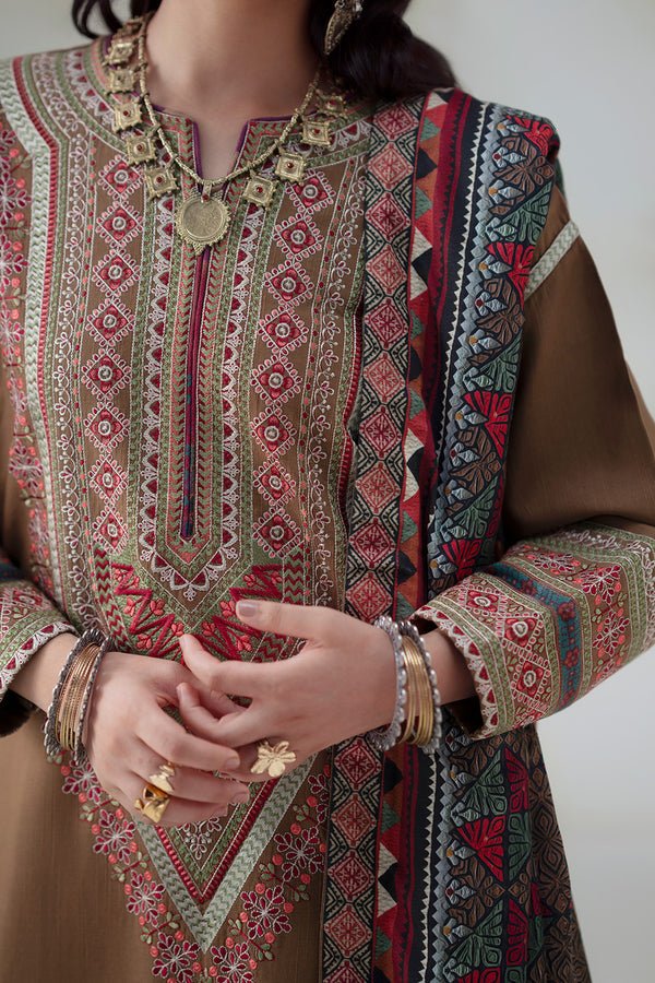 Maryum N Maria | Noore Winters 25 | 3 Piece Embroidered Khaddar GHUNCHA - FSU5674 - Casual Dress - available at Maria Faisal in UK and USA.