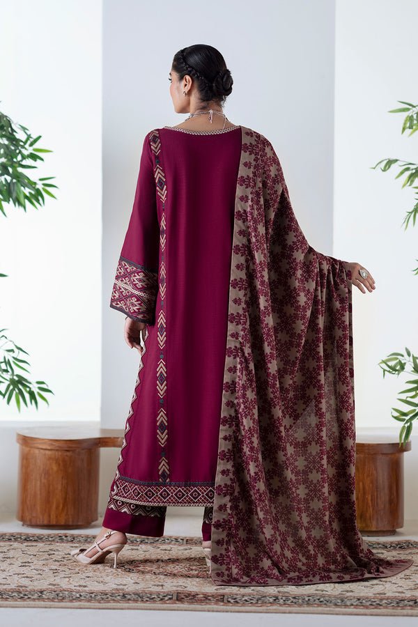 Maryum N Maria | Noore Winters 25 | 3 Piece Embroidered Khaddar MALALAI - FSU5670 - Casual Dress - available at Maria Faisal in UK and USA.