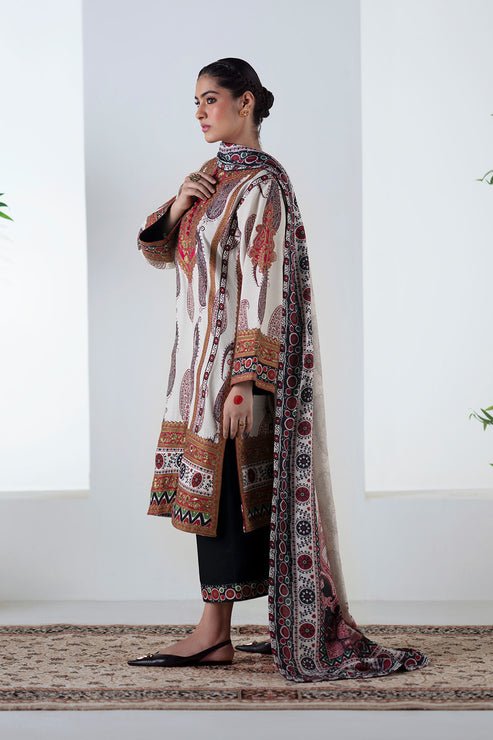 Maryum N Maria | Noore Winters 25 | 3 Piece Embroidered Khaddar ZOHAL - FSU5678 - Casual Dress - available at Maria Faisal in UK and USA.