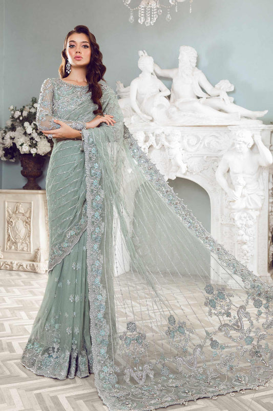 Maria B | Bridal Couture | Helene - Designer Dress with Intricate embroidery and embellishments. Shop elegent wedding dress at Maria Faisal.