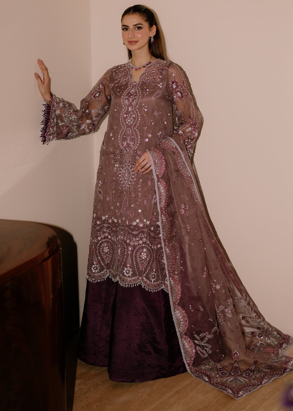 Sadaf Fawad Khan | Festive 25 | Wistful Mauve - Ladies Clothes - Maria Faisal