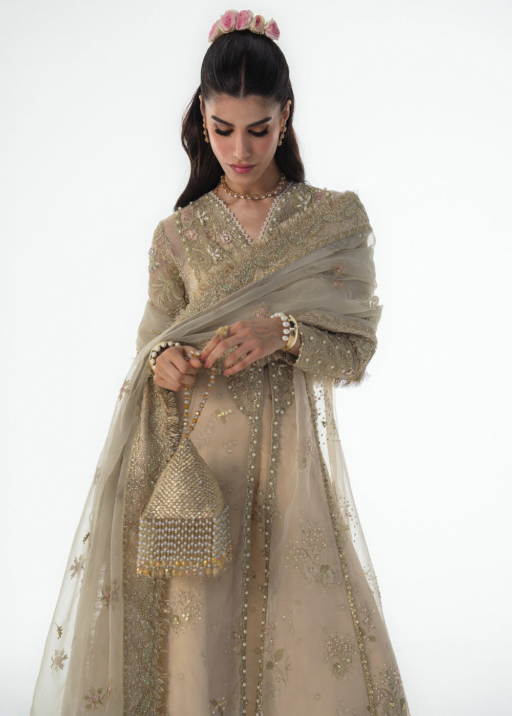 Sadaf Fawad Khan | Festive 25 | Ivory Celeste - Ladies Clothes - Maria Faisal