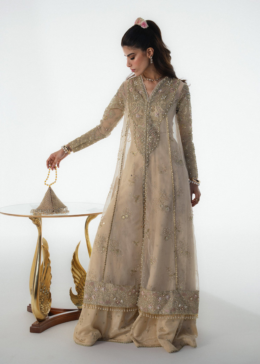 Sadaf Fawad Khan | Festive 25 | Ivory Celeste - Ladies Clothes - Maria Faisal