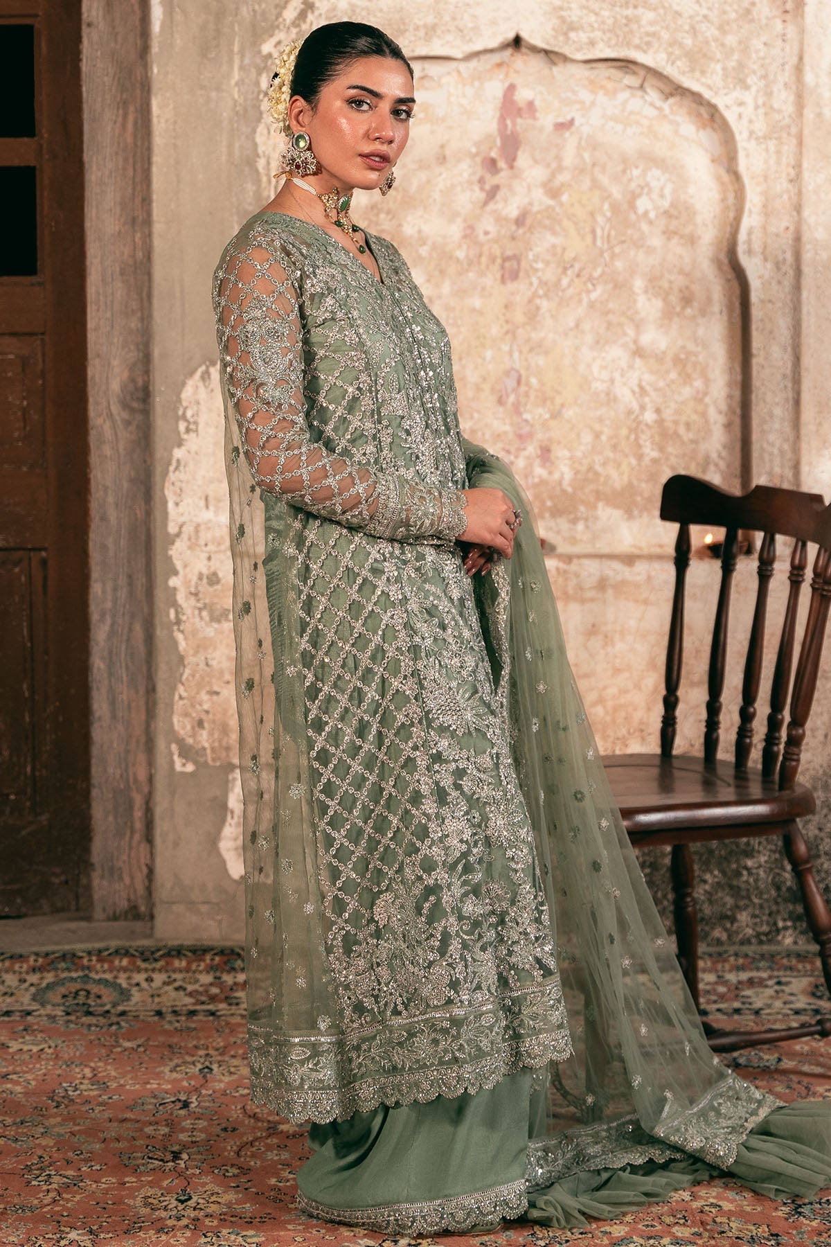Motifz | Luxury Formal | 4822 - ALAMZAIB - is Green dress from Motifz - Ladies Clothes - Maria Faisal