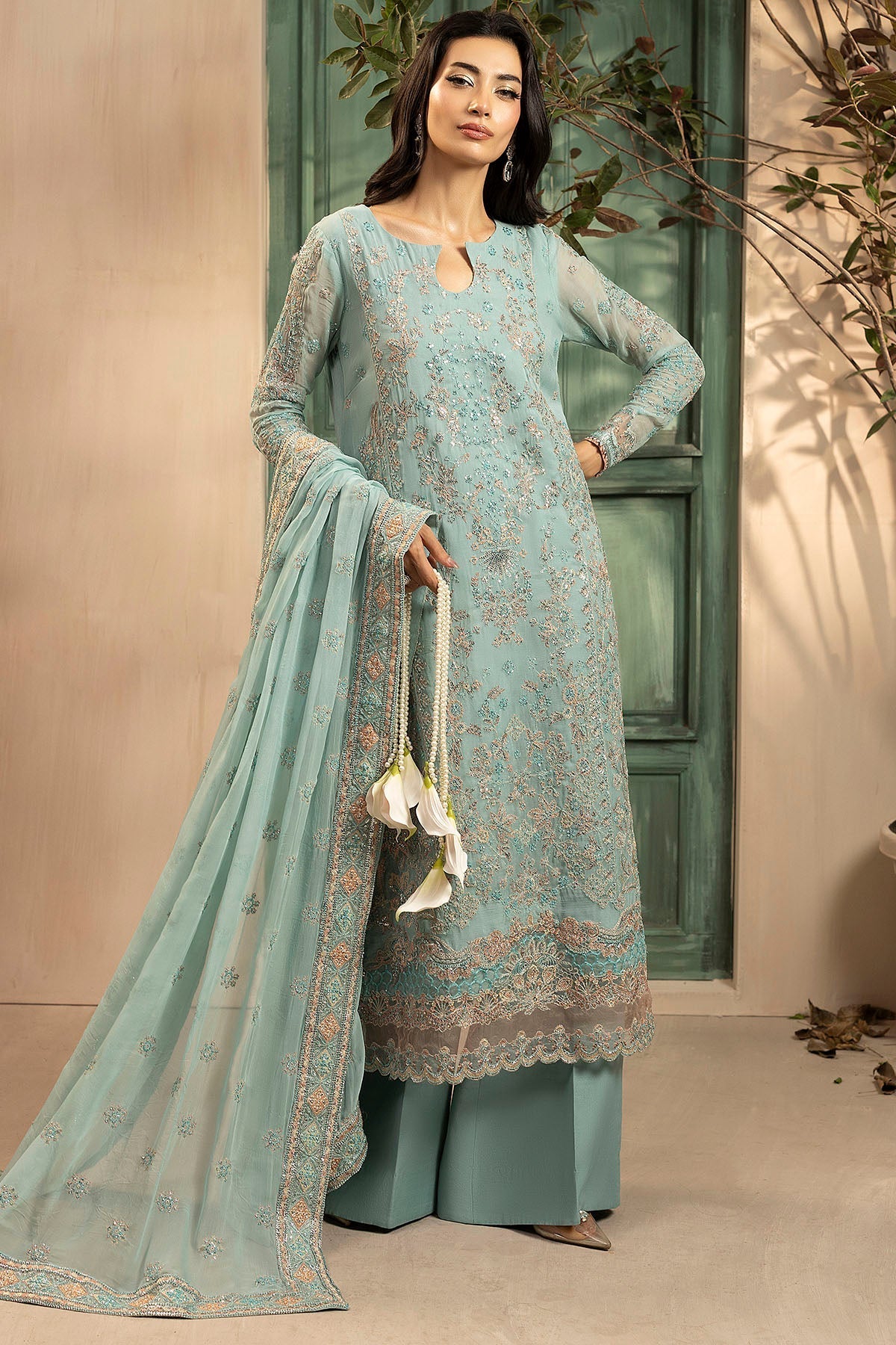 Motifz | Luxury Formal | 5574 - FLORA - is Ferozi dress from Motifz - Ladies Clothes - Maria Faisal