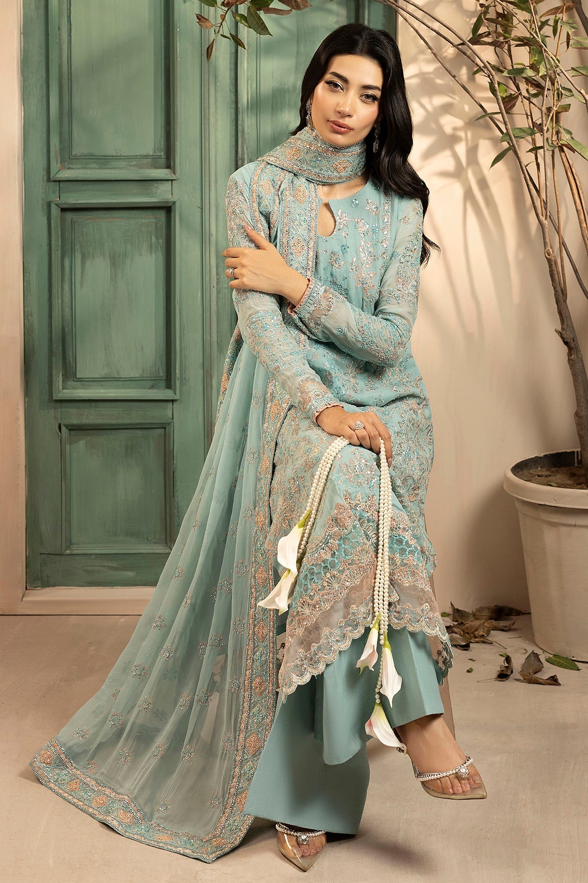 Motifz | Luxury Formal | 5574 - FLORA - is Ferozi dress from Motifz - Ladies Clothes - Maria Faisal