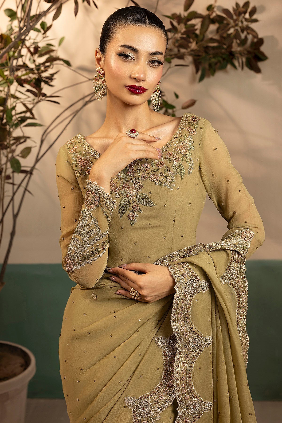 Motifz | Luxury Formal | 5580 - MISSY - is Beige dress from Motifz - Ladies Clothes - Maria Faisal