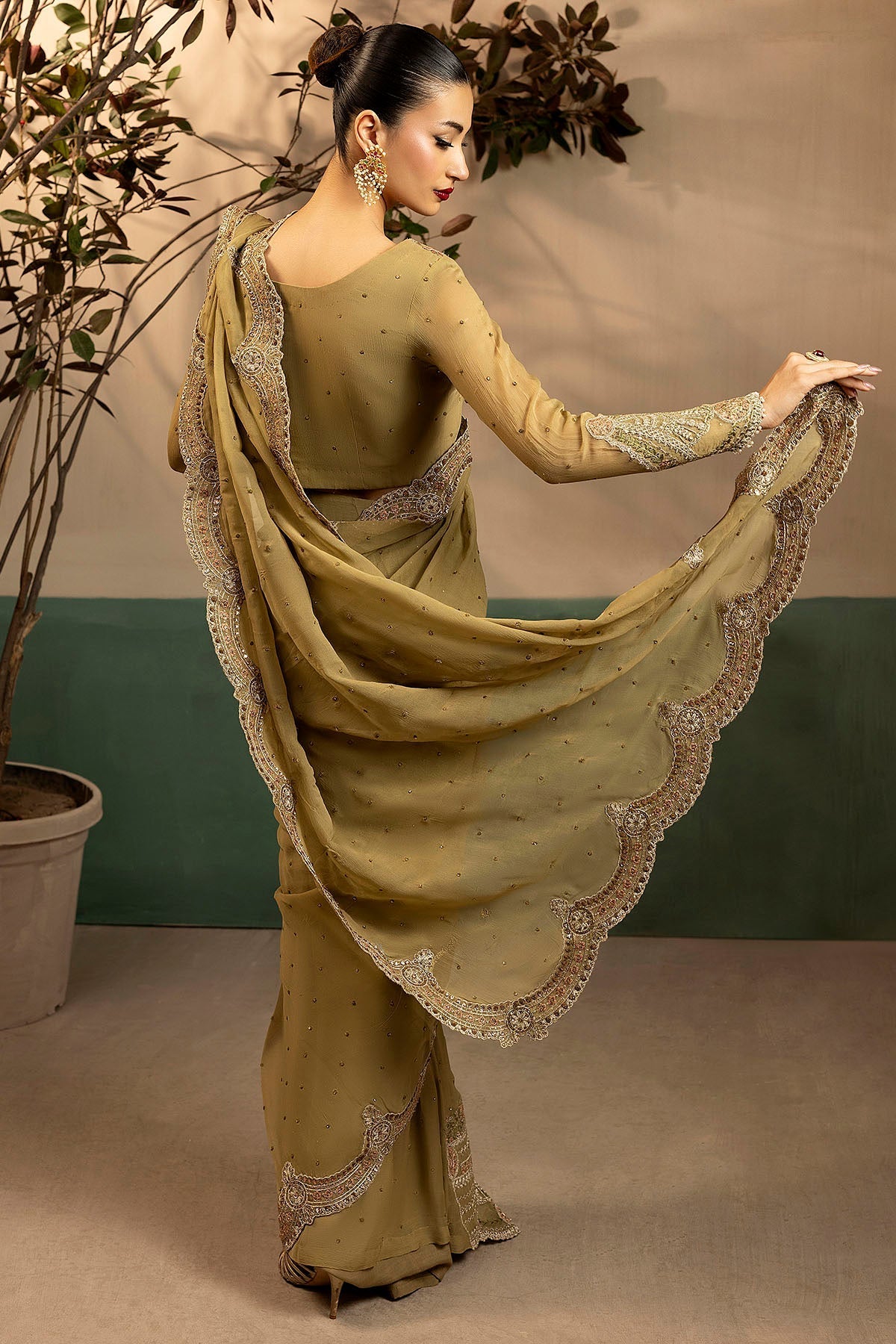 Motifz | Luxury Formal | 5580 - MISSY - is Beige dress from Motifz - Ladies Clothes - Maria Faisal