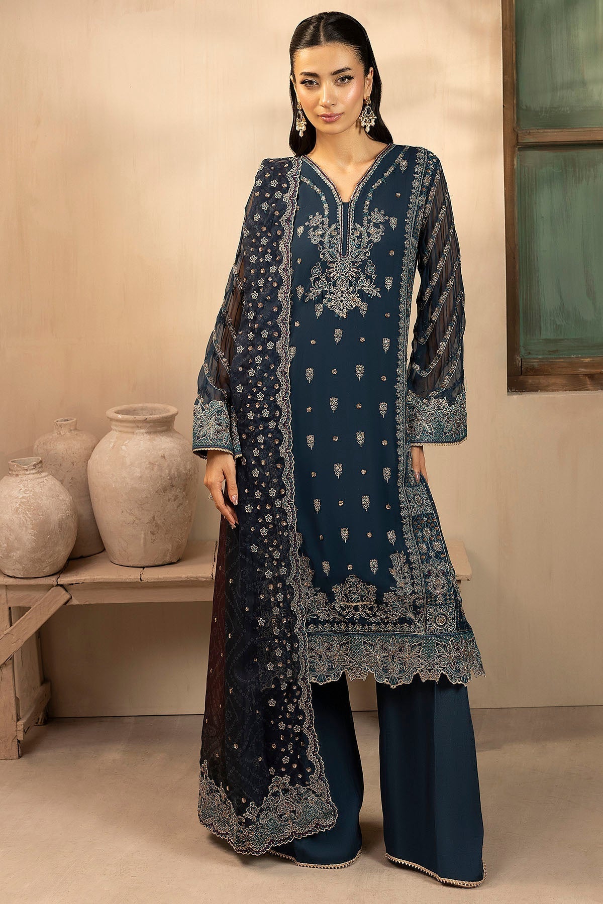 Motifz | Luxury Formal | 5581 - DELLA - is Zinc dress from Motifz - Ladies Clothes - Maria Faisal