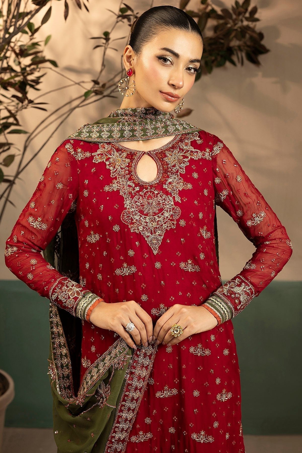 Motifz | Luxury Formal | 5582 - JENNA - is Red dress from Motifz - Ladies Clothes - Maria Faisal