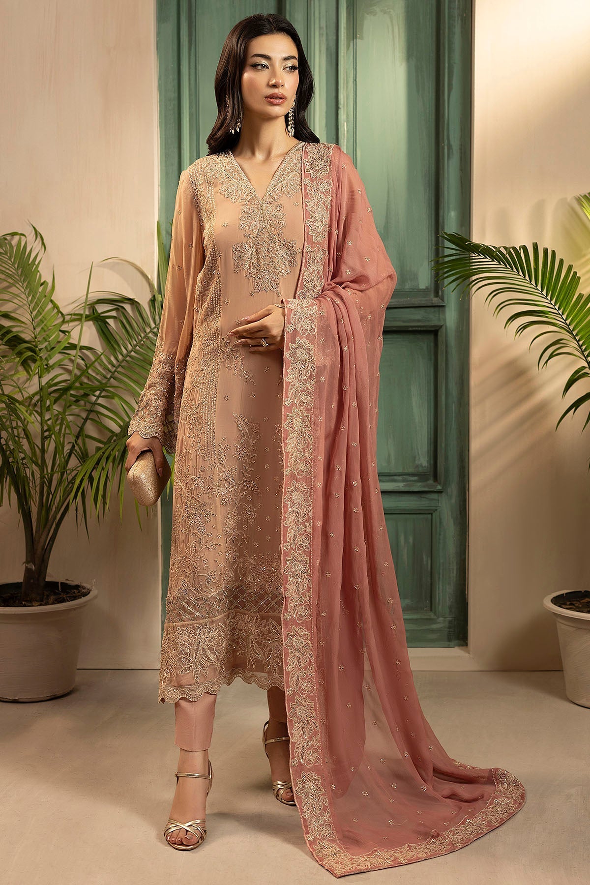Motifz | Luxury Formal | 5583 - ELLA - is Blush Pink dress from Motifz - Ladies Clothes - Maria Faisal