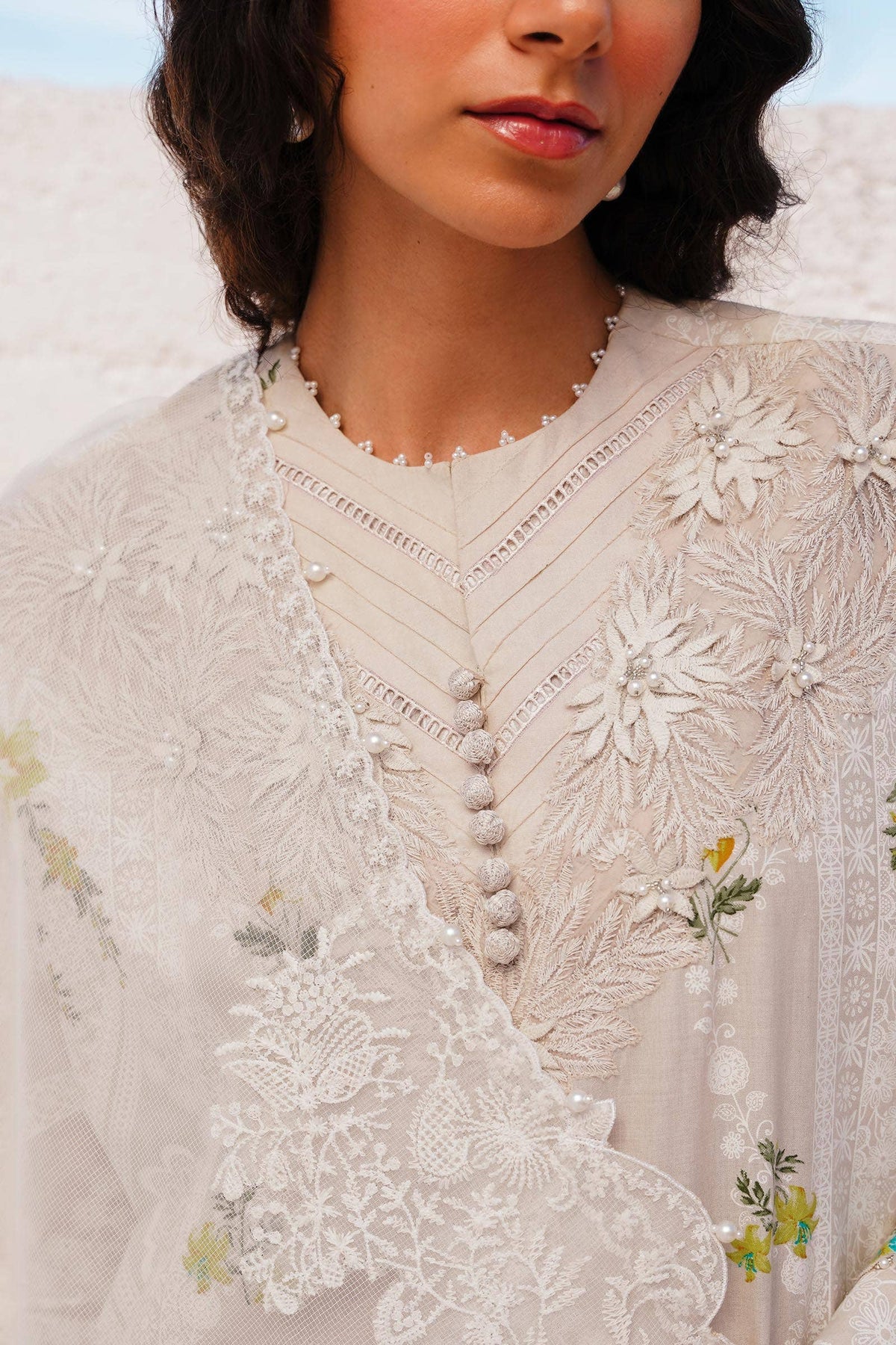 Sana Safinaz | Muzlin Spring 24 | M241-020A-CW - Ladies Clothes - Maria Faisal