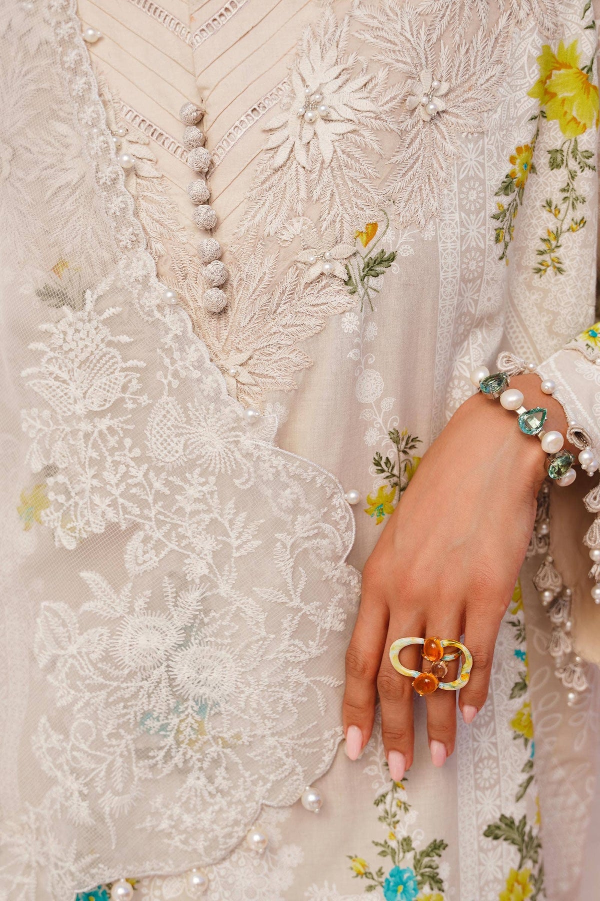 Sana Safinaz | Muzlin Spring 24 | M241-020A-CW - Ladies Clothes - Maria Faisal