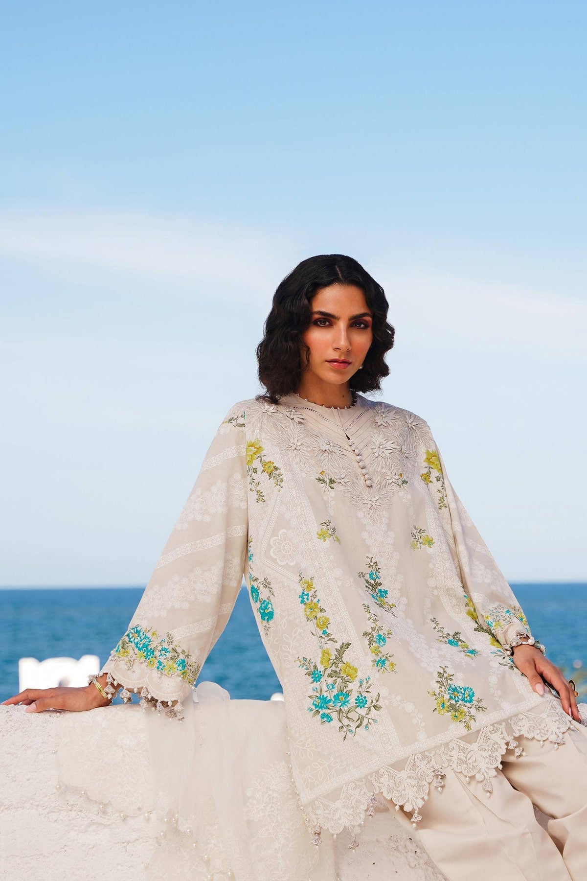 Sana Safinaz | Muzlin Spring 24 | M241-020A-CW - Ladies Clothes - Maria Faisal