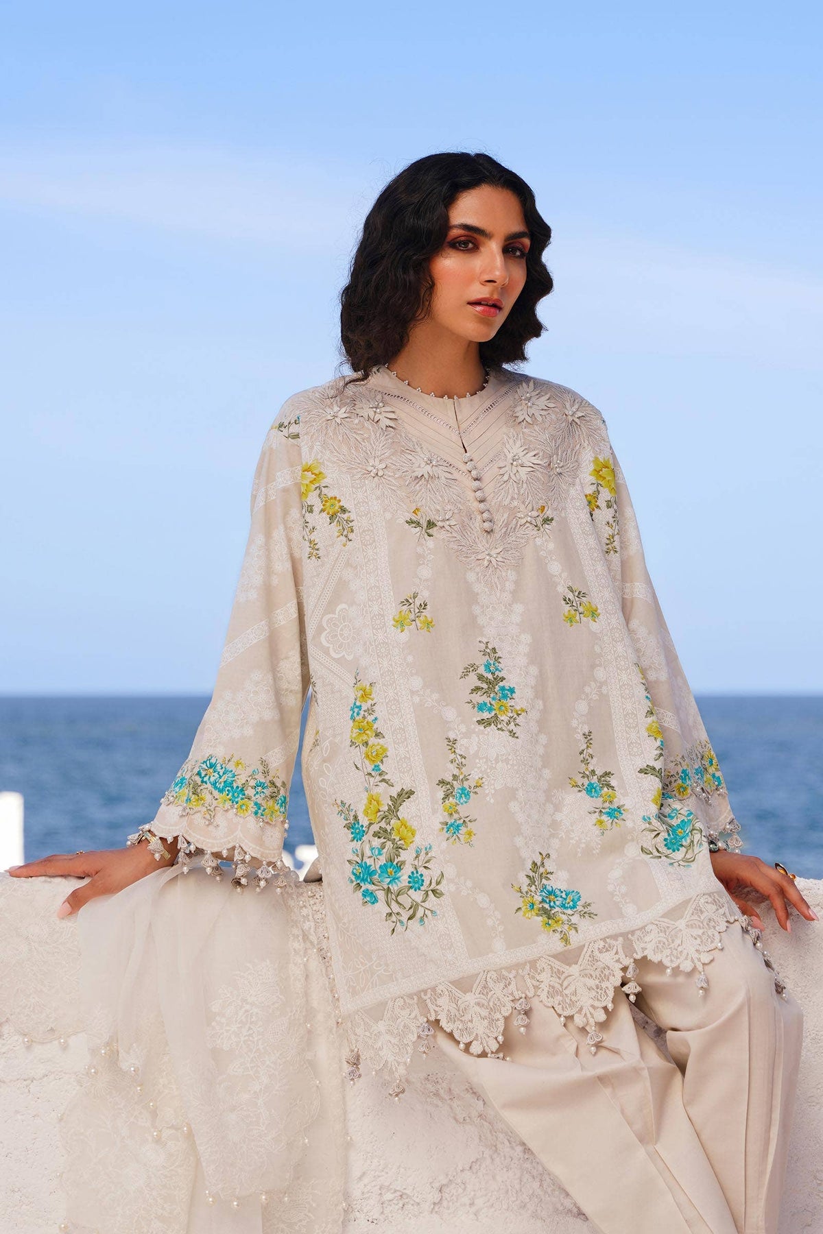 Sana Safinaz | Muzlin Spring 24 | M241-020A-CW - Ladies Clothes - Maria Faisal