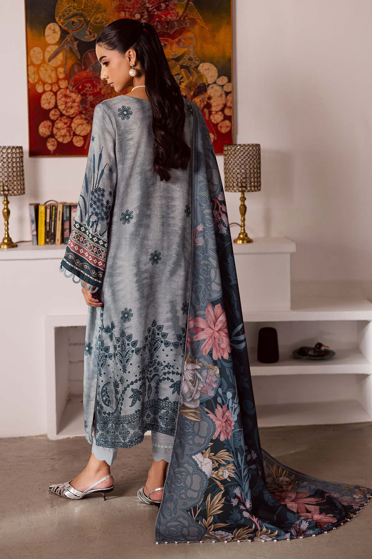 Nureh | Linen Jacquard | SP-193 - Casual Wear - available at Maria Faisal in UK and USA