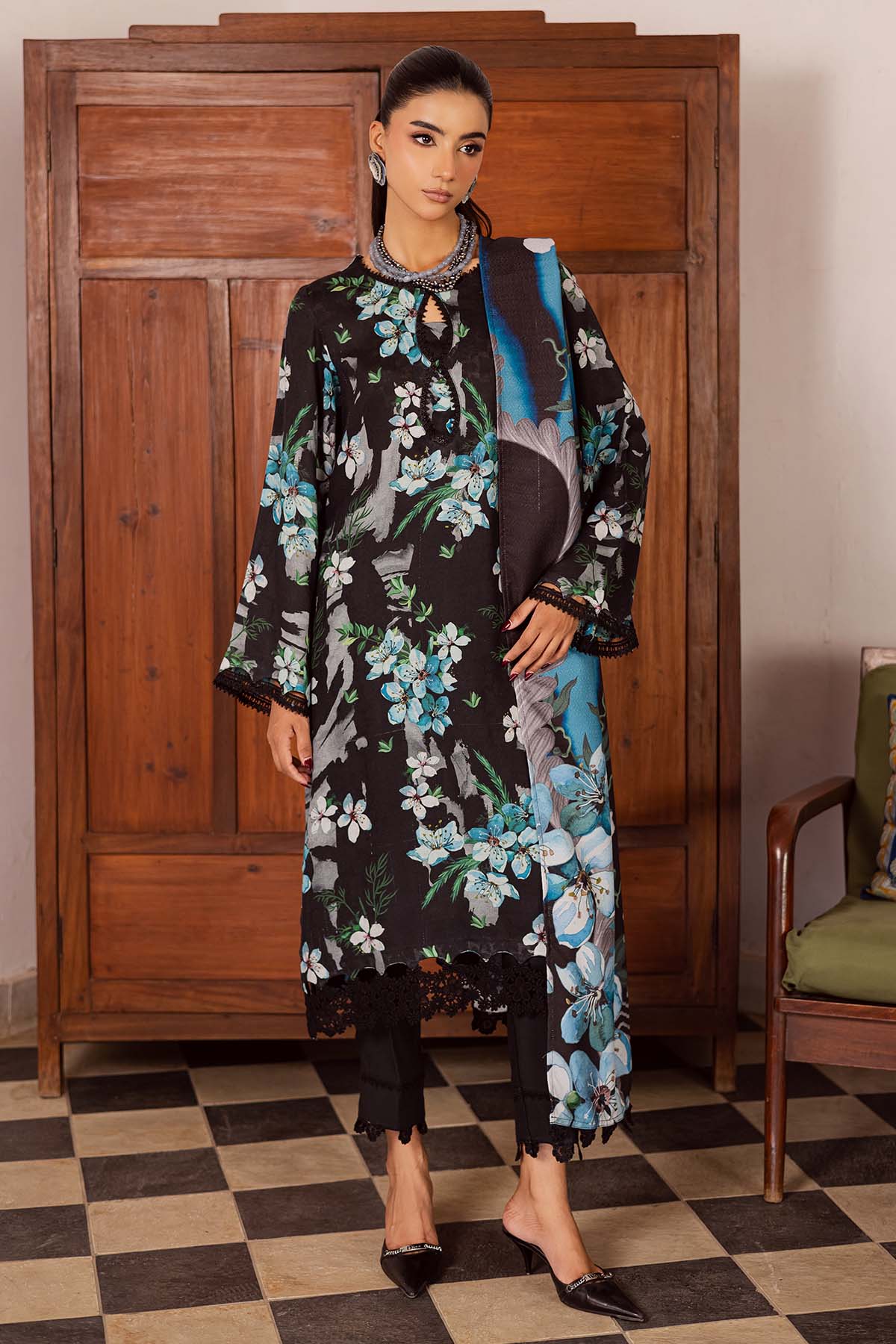 Nureh | Linen Jacquard | SP-194 - Casual Wear - available at Maria Faisal in UK and USA