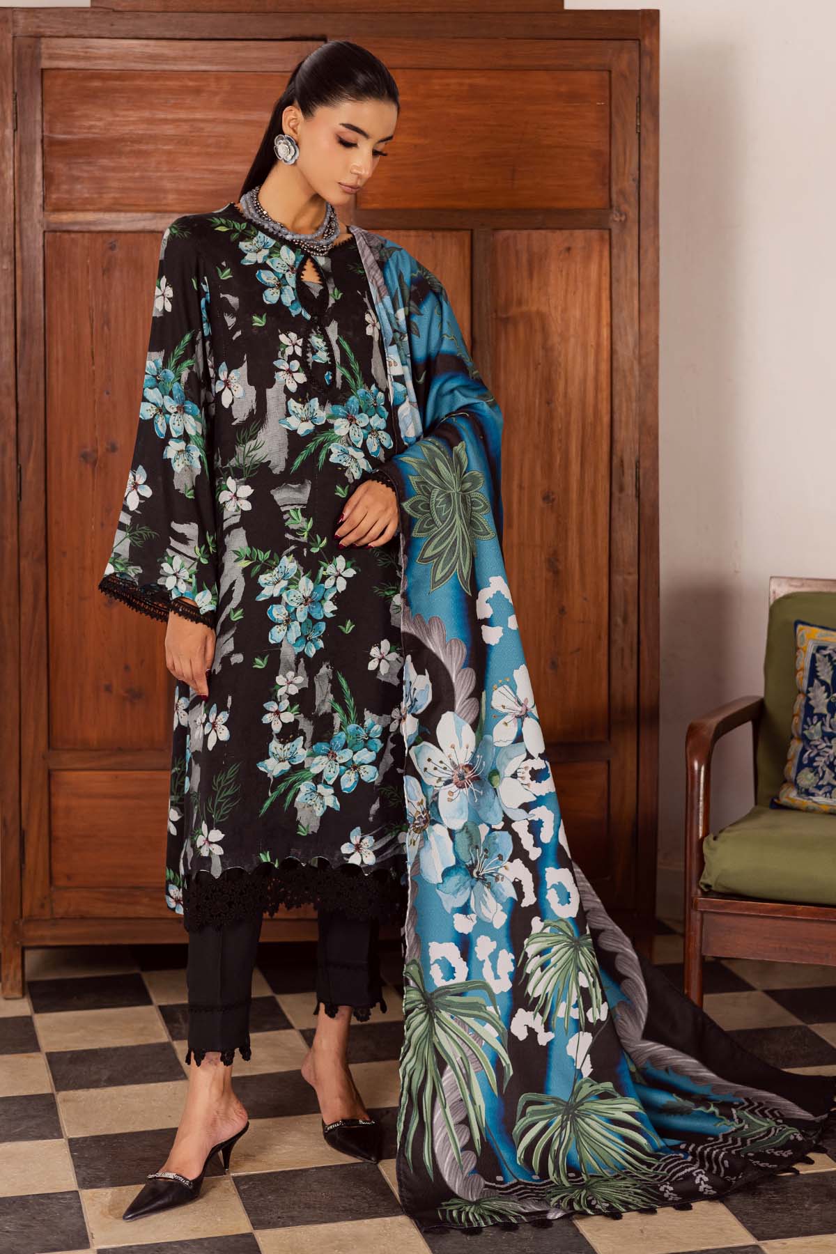 Nureh | Linen Jacquard | SP-194 - Casual Wear - available at Maria Faisal in UK and USA