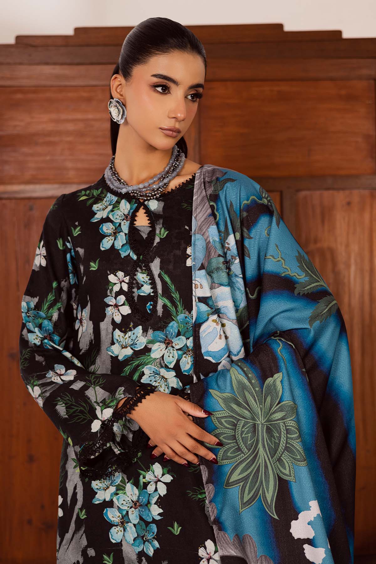 Nureh | Linen Jacquard | SP-194 - Casual Wear - available at Maria Faisal in UK and USA