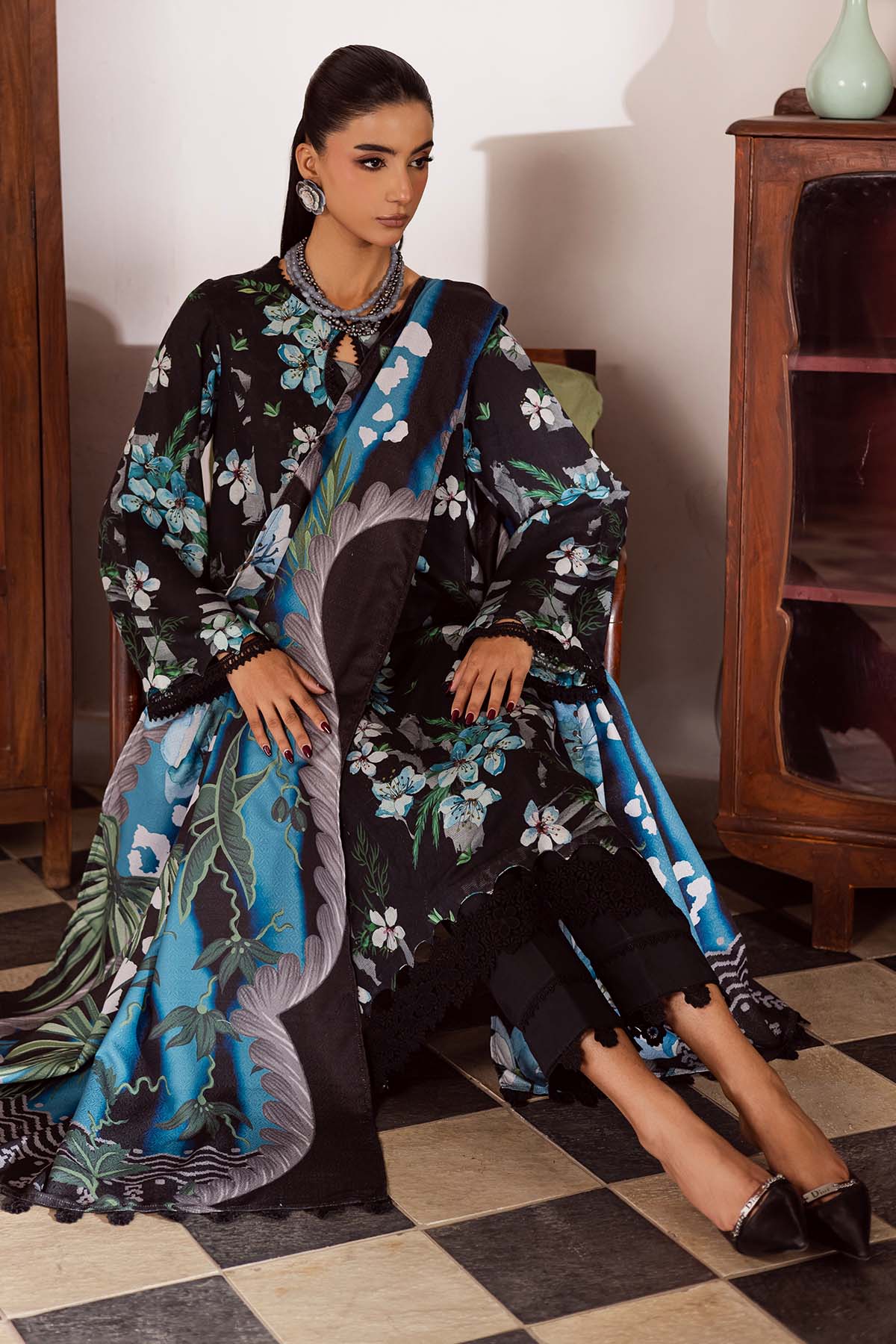 Nureh | Linen Jacquard | SP-194 - Casual Wear - available at Maria Faisal in UK and USA