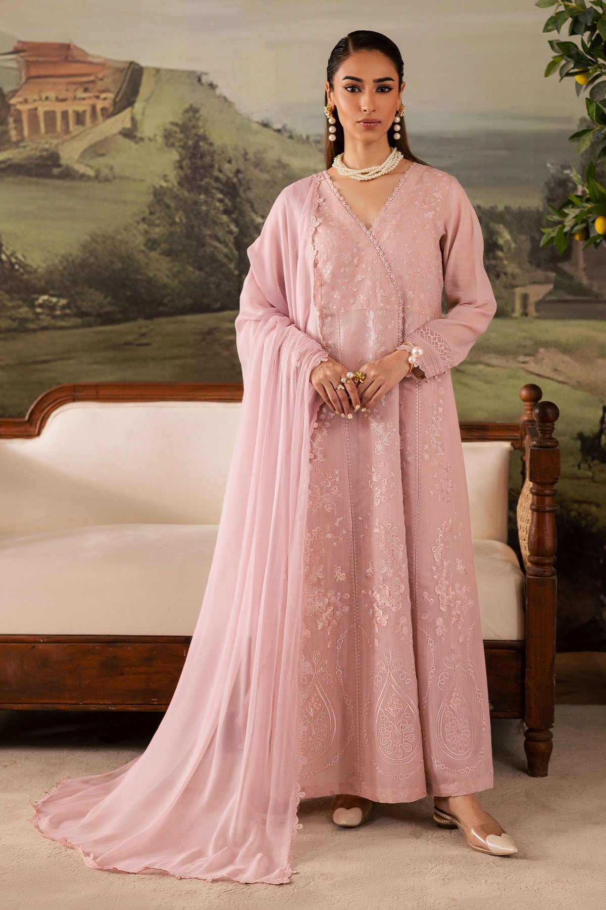 Nureh | Shades of Winter | NP-670 - Casual Dress - available at Maria Faisal in UK and USA.