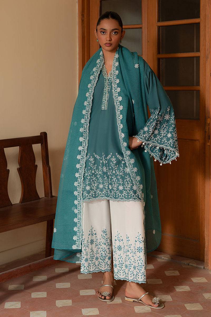 Cross Stitch | Mahiri Lawn 25 | TEAL DREAM by Maria Faisal - Registered Vendor of : Cross Stitch - type : Ladies Clothes - 100% original wedding dresses