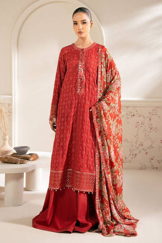 Cross Stitch | Luxe Atelier 25 | VERMILION CARDINAL by Maria Faisal - Registered Vendor of : Cross Stitch - type : Ladies Clothes - 100% original wedding dresses