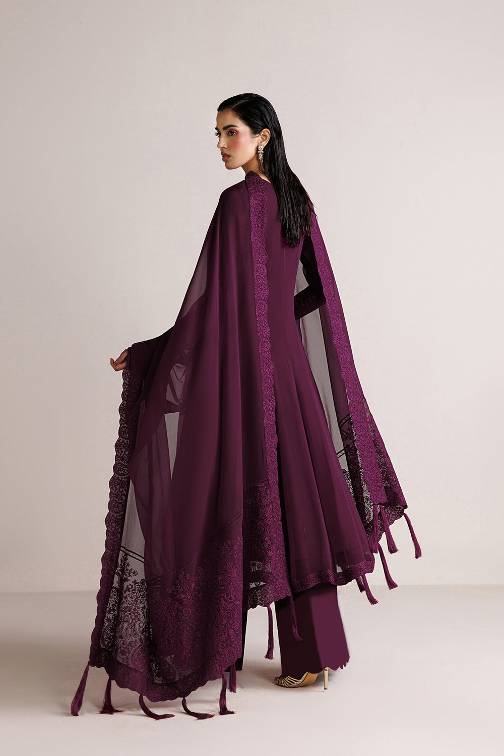 Farasha | Chiffon Essentials 26 | Violet Grace - Formal Dress - available at Maria Faisal in UK and USA.