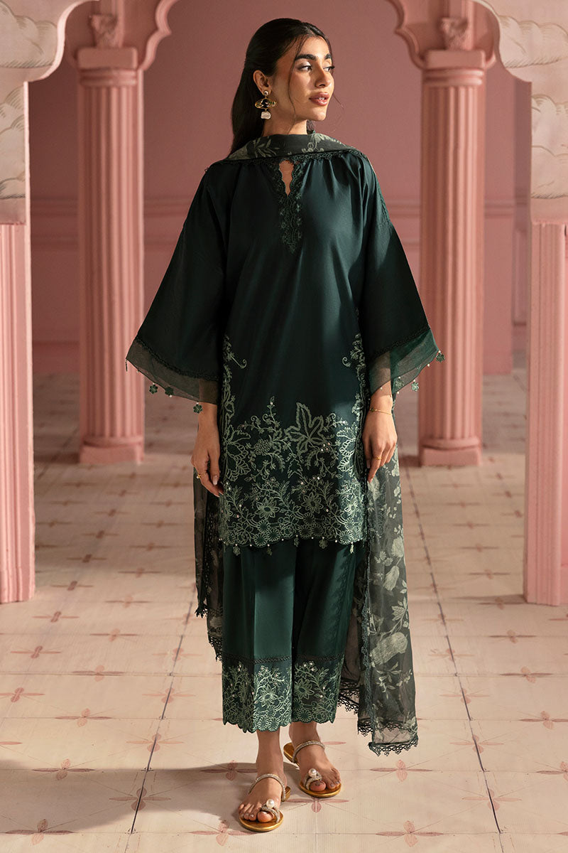 Cross Stitch | Premium Lawn 25 | VIRIDIAN GREEN - Ladies Clothes 