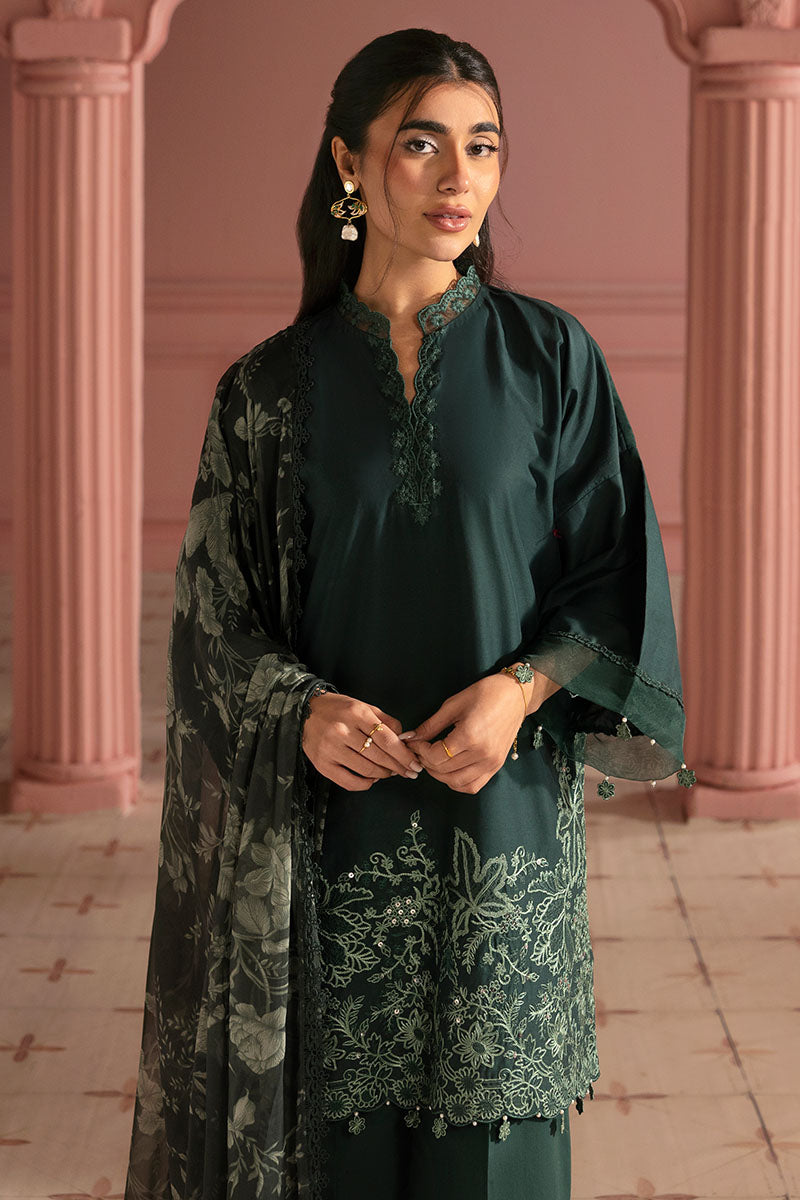 Cross Stitch | Premium Lawn 25 | VIRIDIAN GREEN - Ladies Clothes 