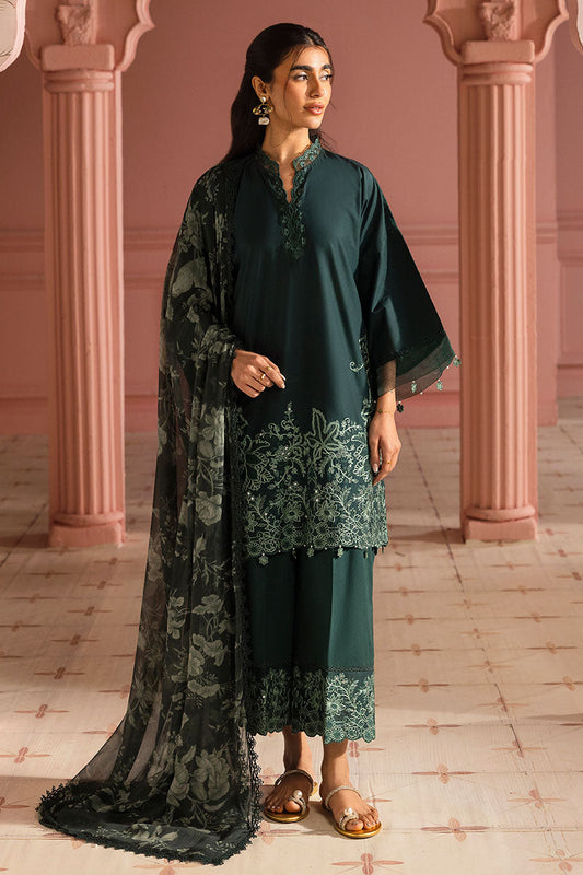 Cross Stitch | Premium Lawn 25 | VIRIDIAN GREEN - Ladies Clothes 