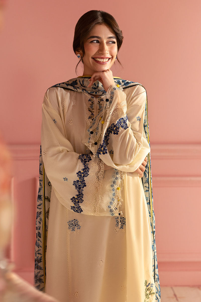 Cross Stitch | Premium Lawn 25 | BLUE ALLURE - Ladies Clothes 