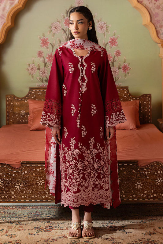 Cross Stitch | Premium Lawn 25 | CRIMSON RED - Ladies Clothes 