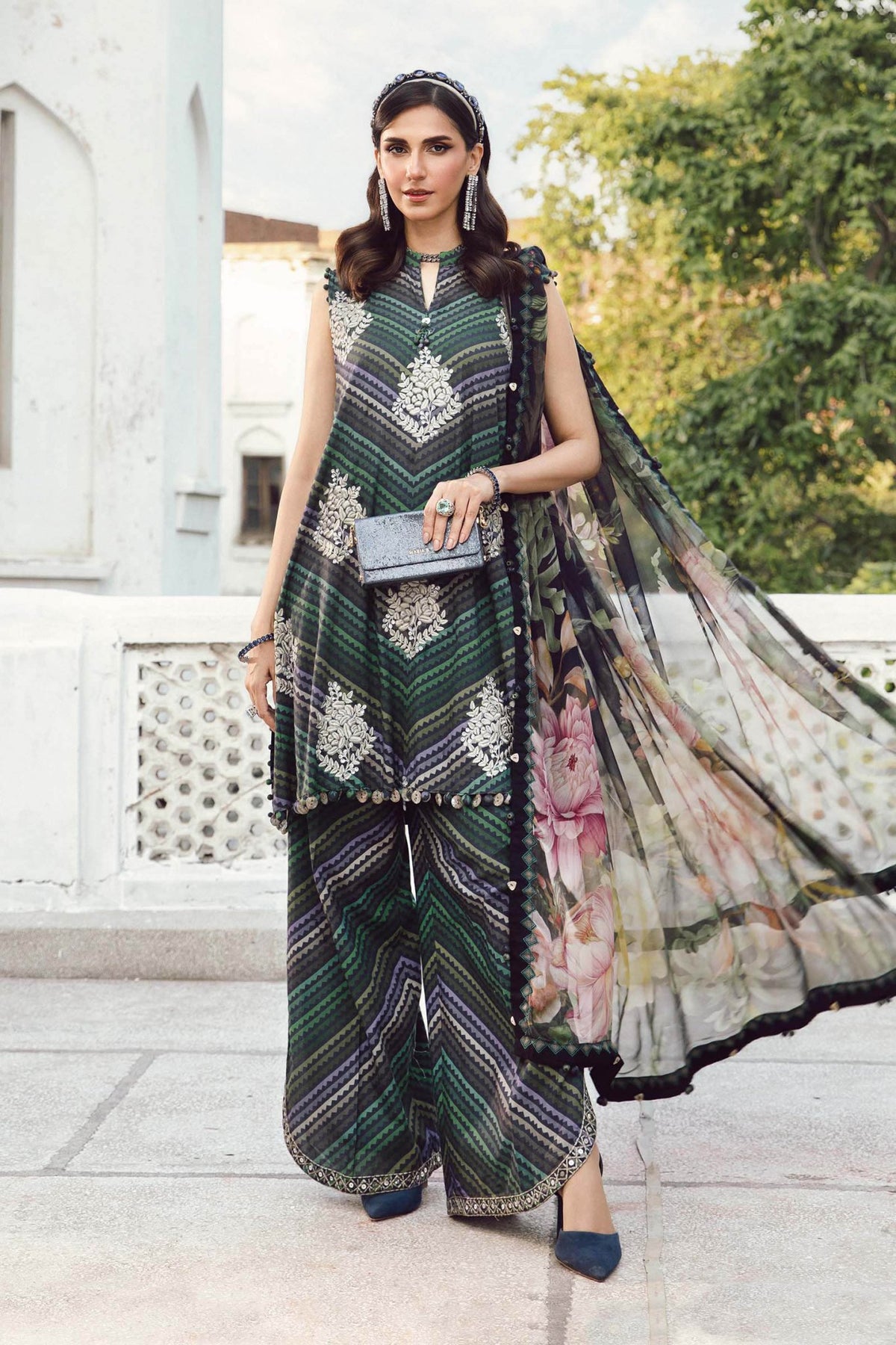 Maria B | M Prints Winter 25 |  MPT-2705-A - Casual Dress - available at Maria Faisal in UK and USA.