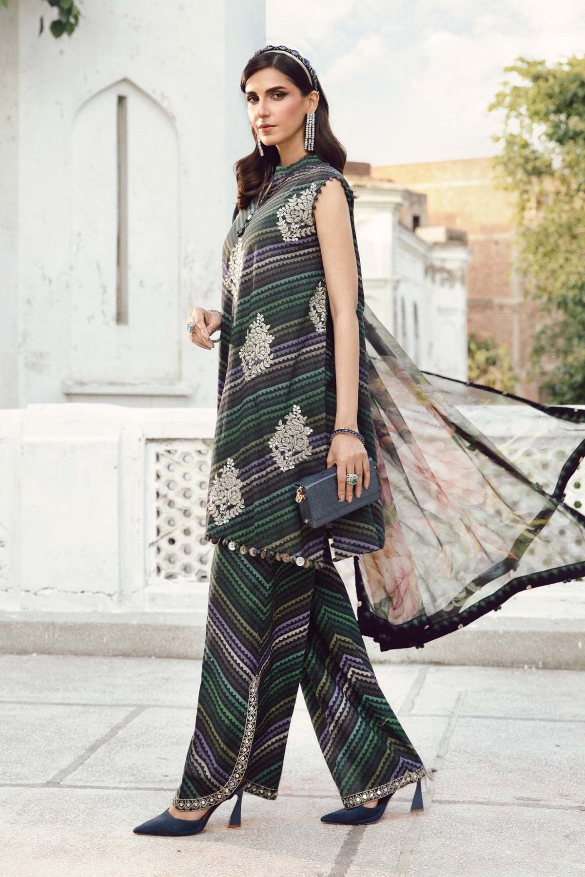 Maria B | M Prints Winter 25 |  MPT-2705-A - Casual Dress - available at Maria Faisal in UK and USA.