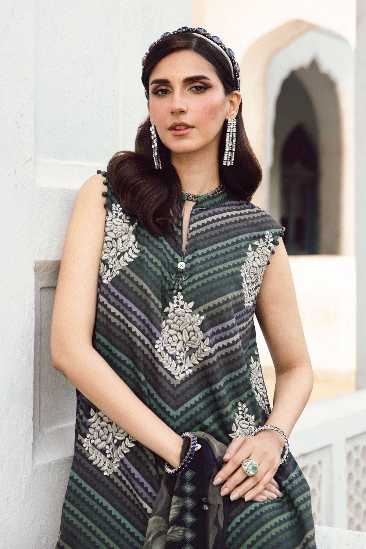 Maria B | M Prints Winter 25 |  MPT-2705-A - Casual Dress - available at Maria Faisal in UK and USA.